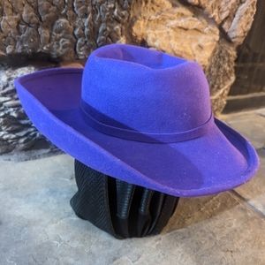 Rare Original Vintage Jack McConnell Boutique Plum Church Hat Derby Hat 60s/70s